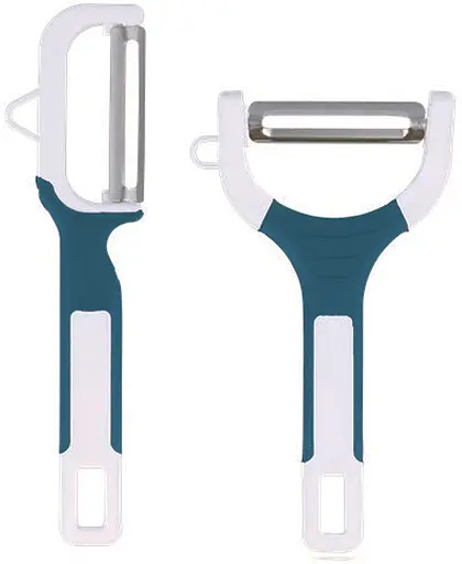 Набор ножей-экономок для чистки овощей 2 шт. в наборе Голубой 84664 - фото 1