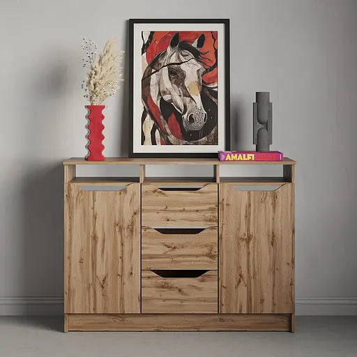 Комод в гостиную MebelStar 1200 Лилу 121x40x89 см Дуб тахо (MBS-1337) - фото 2