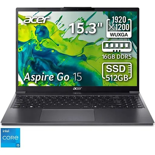 Ноутбук Acer Aspire Go 15 AG15-51P-50C1 i5-1334U 46GHz,15.3'',IPS,16GB DDR5,512GB,UHD,Без ОС