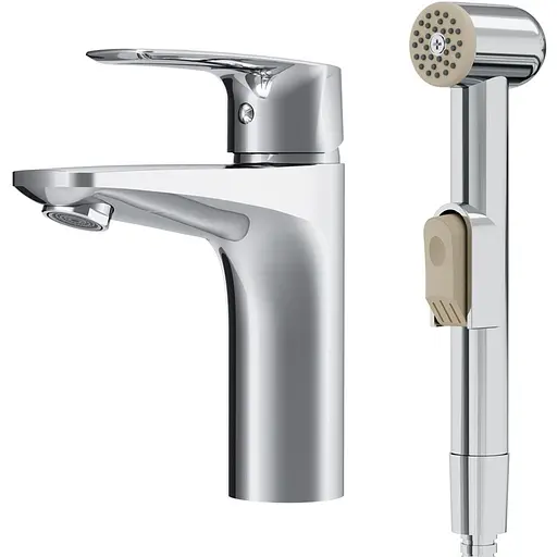 Змішувач для раковини з гігієнічним душем AM.PM Gem (F90E03000) - фото 1