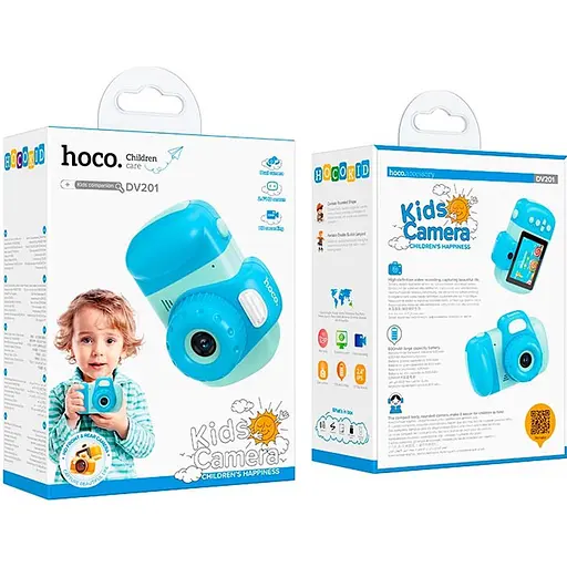 Дитяча фотокамера Hoco DV201 Dual Lens Blue [136175] - фото 5