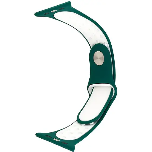 Ремінець Apple Watch Nike Sport 42/44/45/46/49 мм Темно-зелений Білий S - фото 1