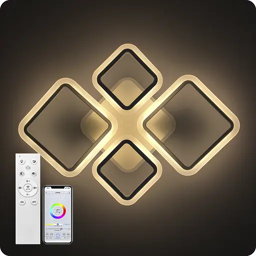 Люстра світлодіодна 517 Light 3color з пультом 96Вт Білий (01719) - фото 10