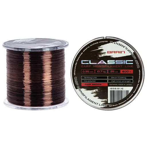 Волосінь Brain Classic Carp Line (dark brown) 600 м 0.35 мм 25 lb 10.7 кг