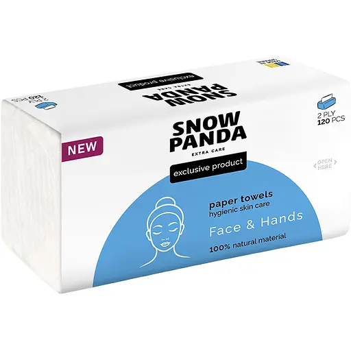 Паперові рушники Сніжна панда Extra Care Face & Hands 120 шт.