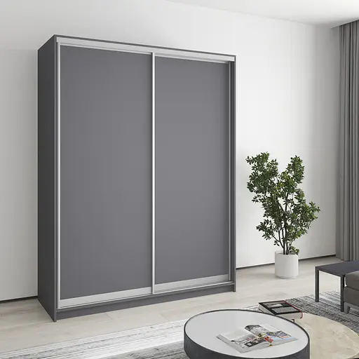 Шафа-купе дводверна MebelStar Комбо AL 2ДСП 160x60x210 см Антрацит (MBS-2703)