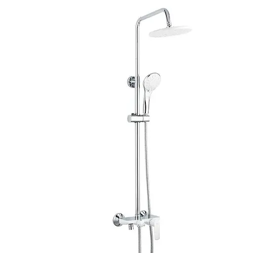 Душова система Frap F2431, поворотний вилив, лійка, білий/хром - фото 1