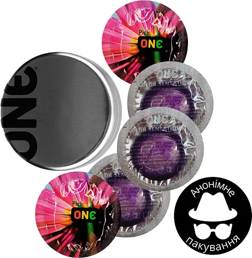 Уценка. Презервативы One Pick Color Sensations фиолетовые 5 шт. в кейсе (ROZ6501052004) - фото 2