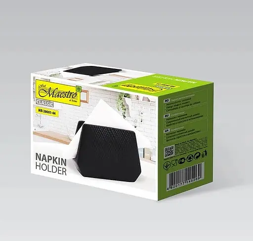 Салфетница керамическая Maestro MR-20001-44 для салфеток Черная - фото 3