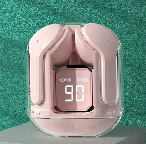 Беспроводные Bluetooth-наушники T2 TWS с цифровым дисплеем и Hi-Fi звуком розовый - фото 16