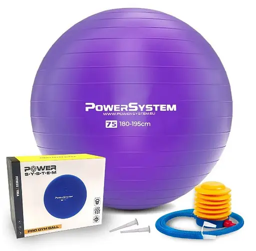 М'яч для фітнесу (фітбол) Power System PS-4013 Ø75 cm PRO Gymball Purple (PS-4013_75cm_Purple) - фото 1
