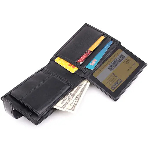 Місткий чоловічий гаманець із натуральної шкіри Bond 13х9.5х2 см acs0029593 - фото 7