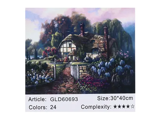 Алмазная мозаика по номерам Загородный дом 60693, 30x40 см