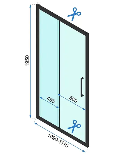 Душевая кабина Rea Rapid Slide 110x80 black пристенная REA-KPL-09877, Черный матовый, Универсальная, прозрачная - фото 6