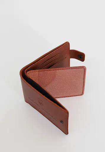 Кожаная обложка-портмоне для удостоверения участника боевых действий (УБД) Светло-коричневая - фото 3