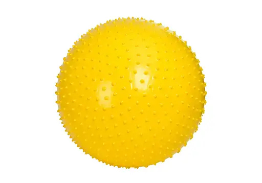 Мяч для фитнеса EasyFit 55 см желтый (фитбол с массажной поверхностью) (EF-1971) - фото 1