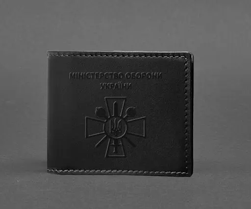Кожаная обложка для удостоверения министерства обороны Черная - фото 1