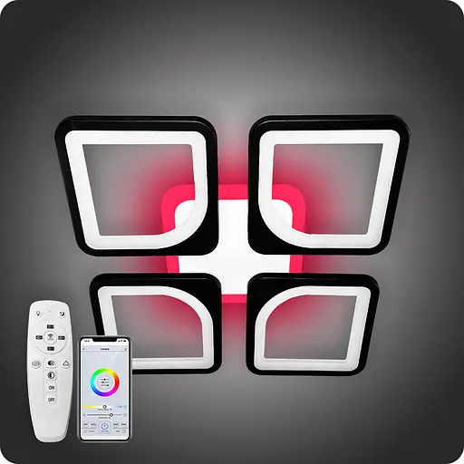 Люстра светодиодная 517 Dlight 3color с пультом 80Вт Черный (01401) - фото 2