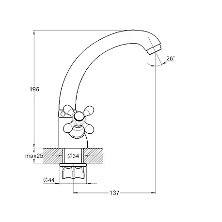 Змішувач для кухні Troya DTZ4-C827 двовентильний 30412 - фото 2