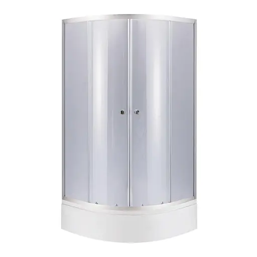 Душевая кабина Latwa SC90x90.SAT.MID. GR полукруглая, стекло тонированное 4 мм + душевой поддон Kapielka ST90x90x26, с панелью Lidz, универсальная, тонированная - фото 1