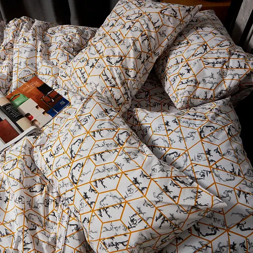 Комплект постільної білизни Moon&Star Бязь Gold Люкс Modern Marble євро 200х220 наволочки 4х70х70 - фото 7