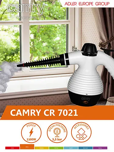 Пароочиститель ручной Camry CR 7021 3,5 bar, 1500w, 350мл - фото 9