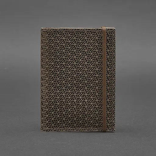 Шкіряна обкладинка для паспорта 2.0 Карбон темно-коричнева - фото 7