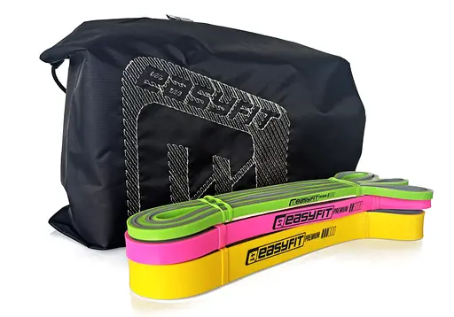 Набор двухслойных резинок для подтягиваний EasyFit Premium 2-32 кг (3 шт.) (EF-2332s) - фото 3