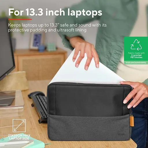 Чехол для ноутбука Trust Lisboa Sleeve 13", чорний (25350_TRUST) - фото 5