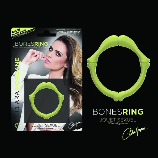 Эрекционное кольцо Clara Morgane Bones Ring Phosphorescent 2.8 см (зеленый) - фото 3