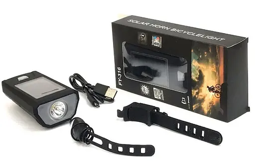 Велофара с сигналом Solar Luz FY-316 250lm