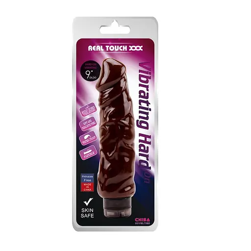 Вібратор Real Touch XXX Vibrating Hard 22.6 см коричневий - фото 2