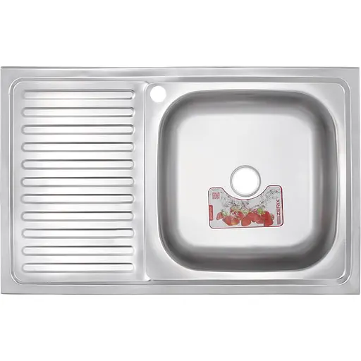 Кухонная мойка накладная ZERIX Z8050R-06-160E satin (ZX1613) - фото 1