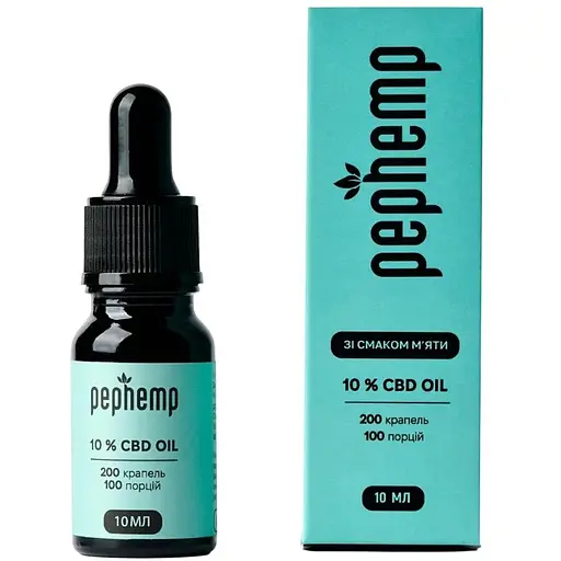 Диетическая добавка Pephemp Масло 10% СBD Isolate со вкусом мяты 10 мл