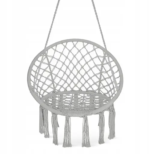 Крісло-гойдалка 4FIZJO Boho Dream 80 см підвісна, плетена Grey (P-5905973404525) - фото 1