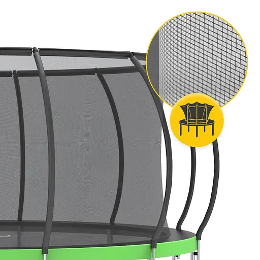 Батут с внутренней сеткой 4FIZJO PRO 16FT 496 см Black/Green (P-5907739319241) - фото 4