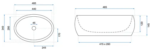 Умивальник Rea Linda накладний black REA-U8523, Чорний - фото 6