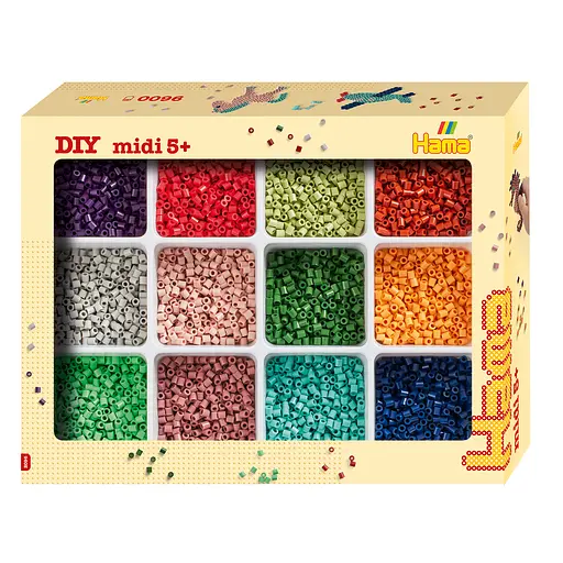 Термомозаїка Hama Midi Середній набір-сортер 9600 намистин 12 кольорів (HM-2096)