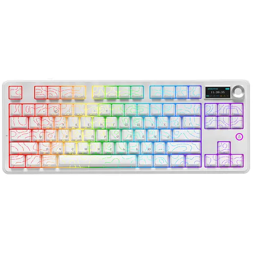 Клавіатура бездротова Ajazz AK870 V2 Maillard Switch White (AK870-V2-S-W)