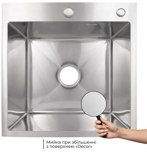 Кухонная мойка встроенная Lidz Handmade H5050H Decor Honeycomb 2,5/0,5 мм LDH5050DEC48365 - фото 2