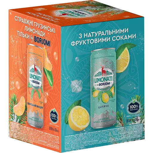 Лимонад Borjomi Лимонати сильногазированный 4 шт. х 0.33 л - фото 2