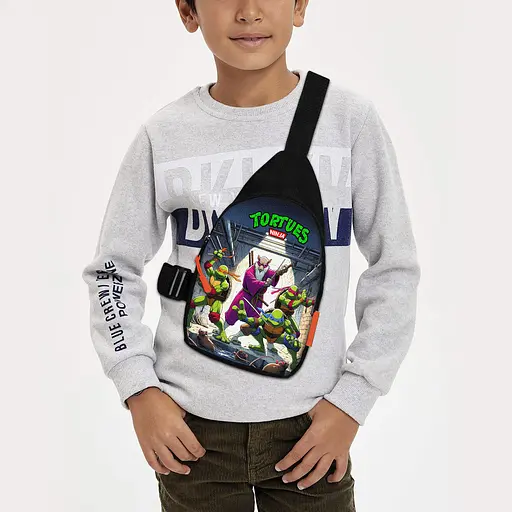Сумка через плече дитяча Черепашки-ніндзя 29х17 см сумка слінг для хлопчика (02279)