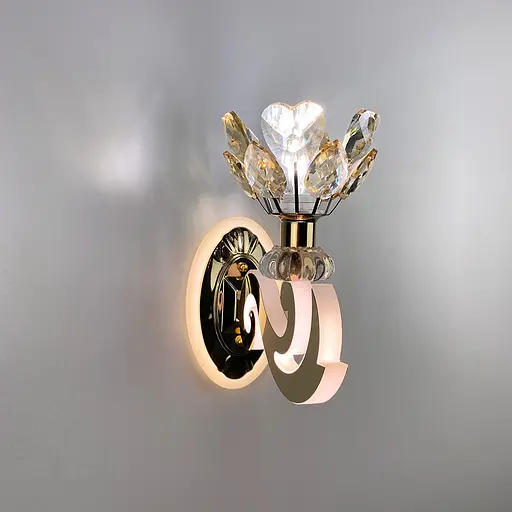 Бра в золотому корпусі із кришталевою квіткою Line F 86529/1 GD - фото 6