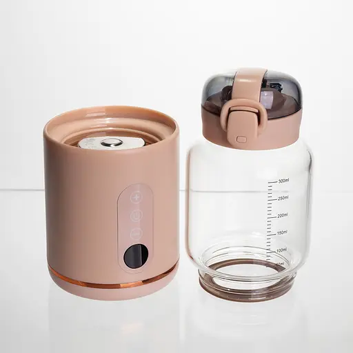 Пляшка з підігрівом для дитячого харчування та напоїв 300 мл з акумулятором підігрівач термос для дитячого харчування Рожевий Yiwu HW01P - фото 7