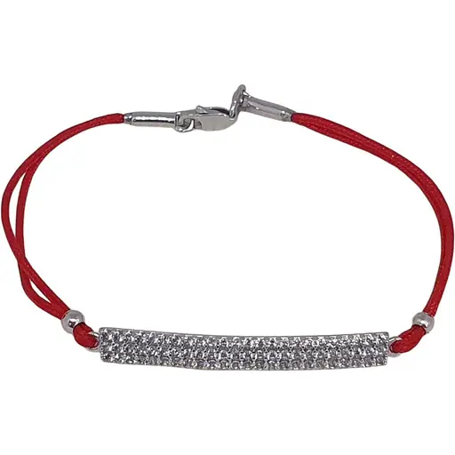 Браслет из текстиля Qvaliz с серебряными вставками и фианитами. 905-00580Б 17,5