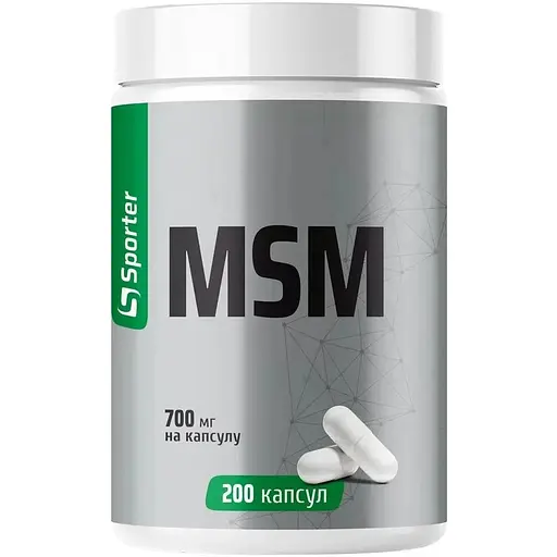 Препарат для суставов и связок Sporter MSM 700 mg 200 капсул - фото 1