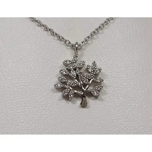 Серебряное колье Диама Дерево с фианитами. Артикул 51011938695 - фото 2