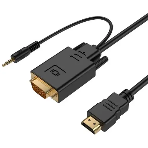Адаптер HDMI M-VGA M Cablexpert Black 3 м аудіокабель для передачі стереозвуку (A-HDMI-VGA-03-10)