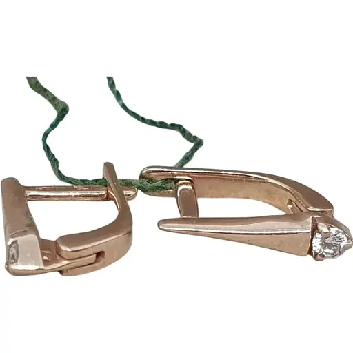 Золотые серьги ЮЗ "Багет" с бриллиантами. 21102