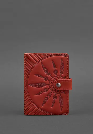 Женская кожаная обложка для паспорта коралловая 3.0 Инди - фото 2